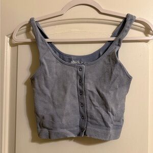 Aeropostale Blue Button-Up Crop Top